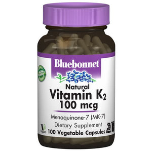 A bottle of Bluebonnet Vitamin K2 100 mcg