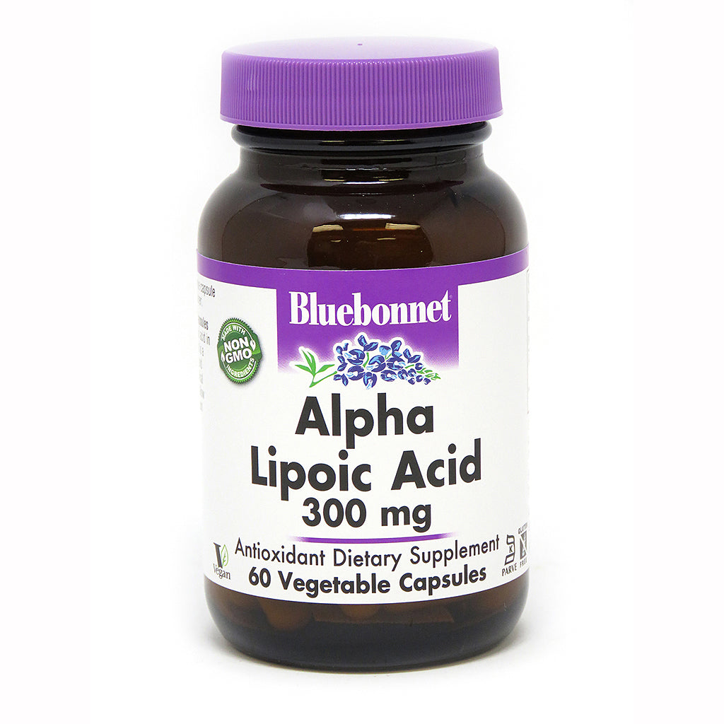 A bottle of Bluebonnet of Alpha Lipoic Acid 300 mg