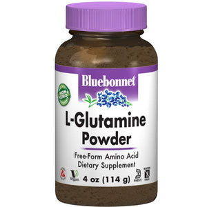 A bottle of Bluebonnet L-Glutamine Powder