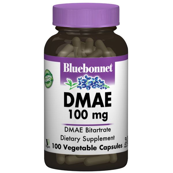 A bottle of Bluebonnet DMAE 100 mg
