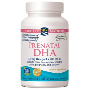 A bottle of Nordic Naturals Prenatal DHA