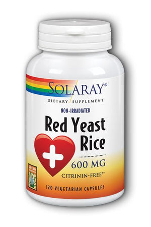 A bottle of Solaray Red Yeast Rice 600 mg