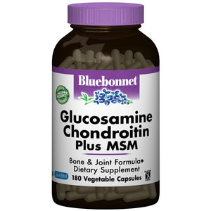 A bottle of Bluebonnet Glucosamine Chondroitin Plus MSM
