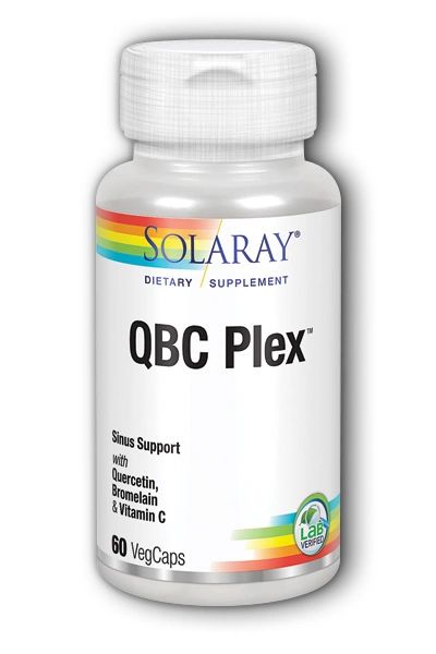 A bottle of Solaray QBC Plex