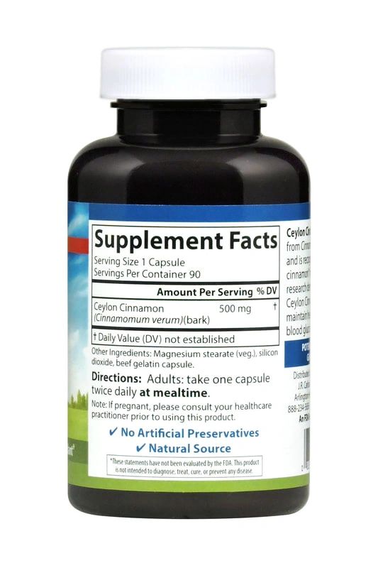 A bottle of Carlson Ceylon Cinnamon