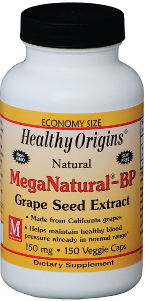 A bottle of Healthy Origins for MegaNatural® BP-Grape Seed Extract 150 mg