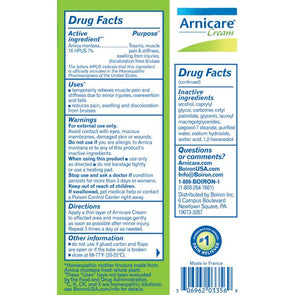 Arnicare® Cream - Boiron - drug facts