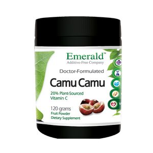 A jar of Emerald Camu-Camu Powder