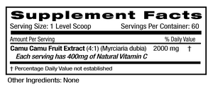 Supplement Facts for Emerald Camu-Camu Powder