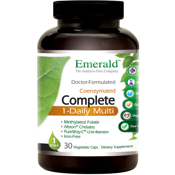 A bottle of Emerald Complete 1-Daily Multi