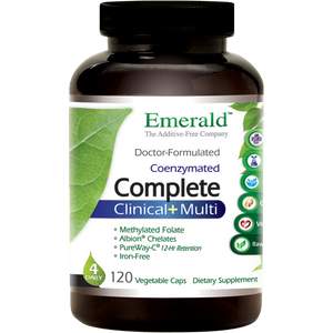A jar of Emerald Complete Clinical+ Multi