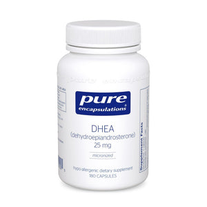 A bottle of Pure DHEA 25 mg