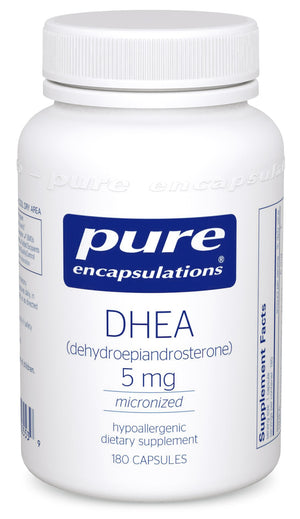 A bottle of Pure DHEA 5 mg