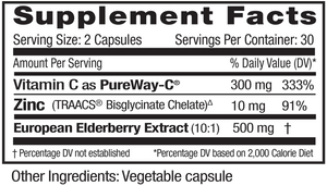 European Elderberry PureWay-C Zinc - Emerald - 60 capsules - Supplement Facts