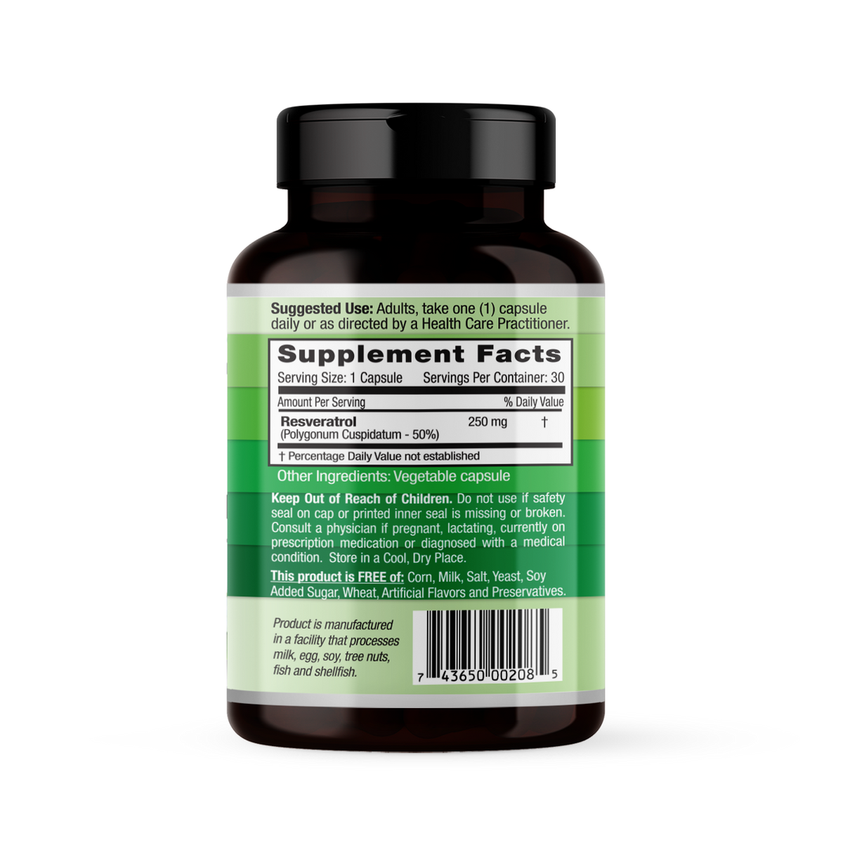 Resveratrol Hi-Potency 250 mg - Emerald - 30 vegetable capsules