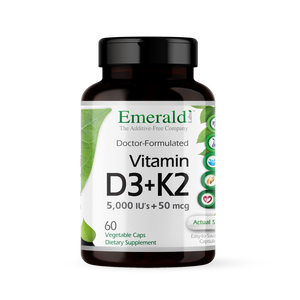 Vitamin D3+K2 - Emerald Labs - 60 vegetable capsules
