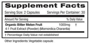 Supplement Facts for Emerald Bitter Melon