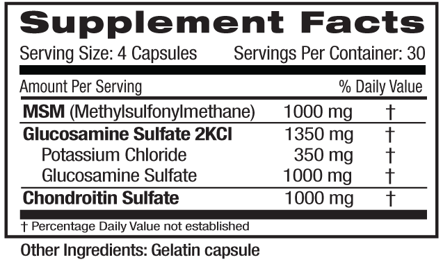 A jar of Emerald Glucosamine & Chondroitin + MSM