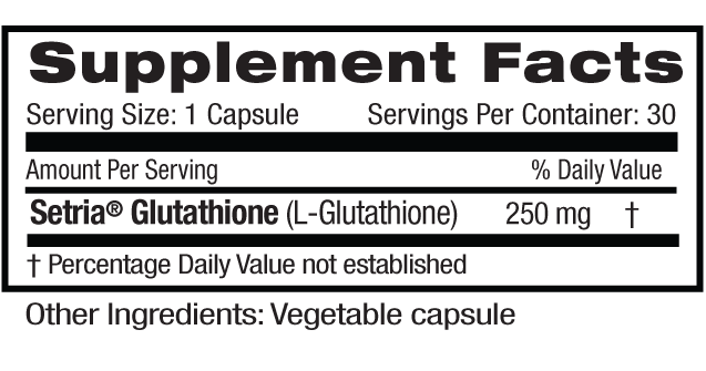 Emerald Labs - Setria L-Glutathione 250 mg - 30 Vegetable Capsules Emerald Labs - Setria L-Glutathione 250 mg - 30 Vegetable Capsules