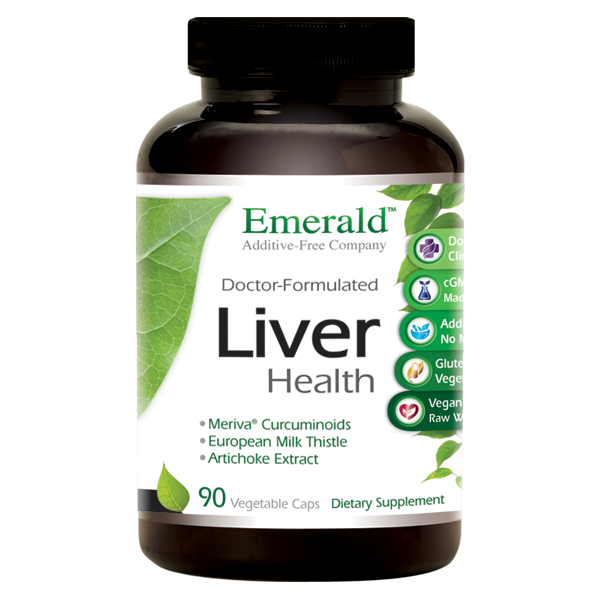A bottle of Emerald Liver Health