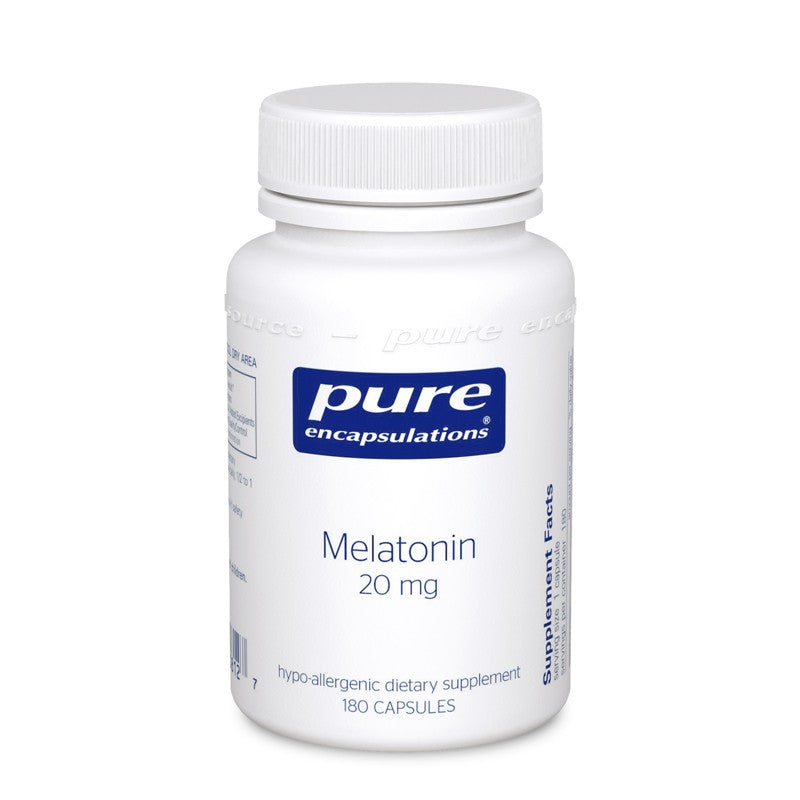A bottle of Pure Melatonin 20 mg