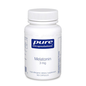 A bottle of Pure Melatonin 3 Mg