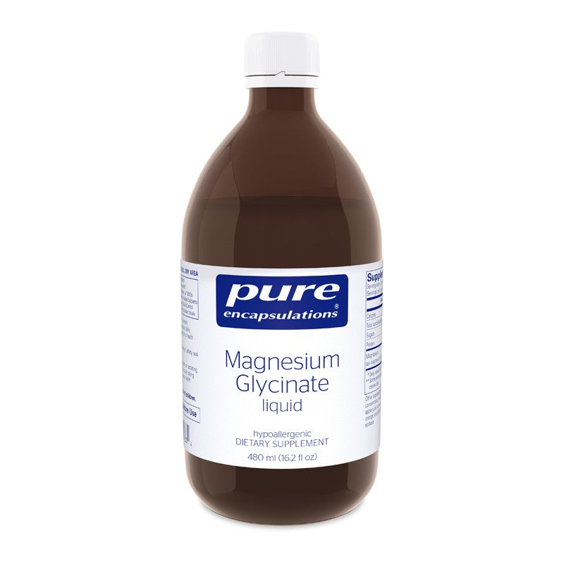A bottle of Pure Magnesium Glycinate liquid