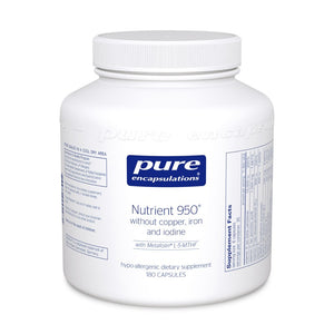 A jar of Pure Nutrient 950® without Copper, Iron & Iodine