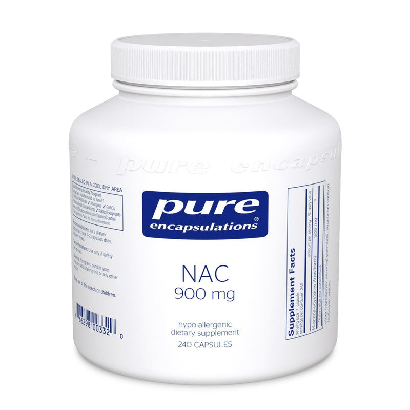A jar of Pure NAC (n-acetyl-l-cysteine) 900 mg