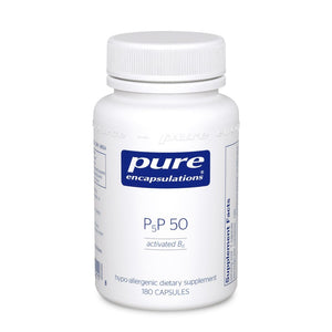 A bottle of Pure P5P 50 (activated vitamin B6)