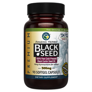 Premium Black Seed Oil - Amazing Herbs - 90 softgels