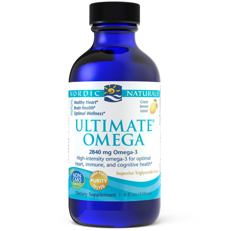 A bottle of Nordic Naturals Ultimate Omega Liquid - Lemon