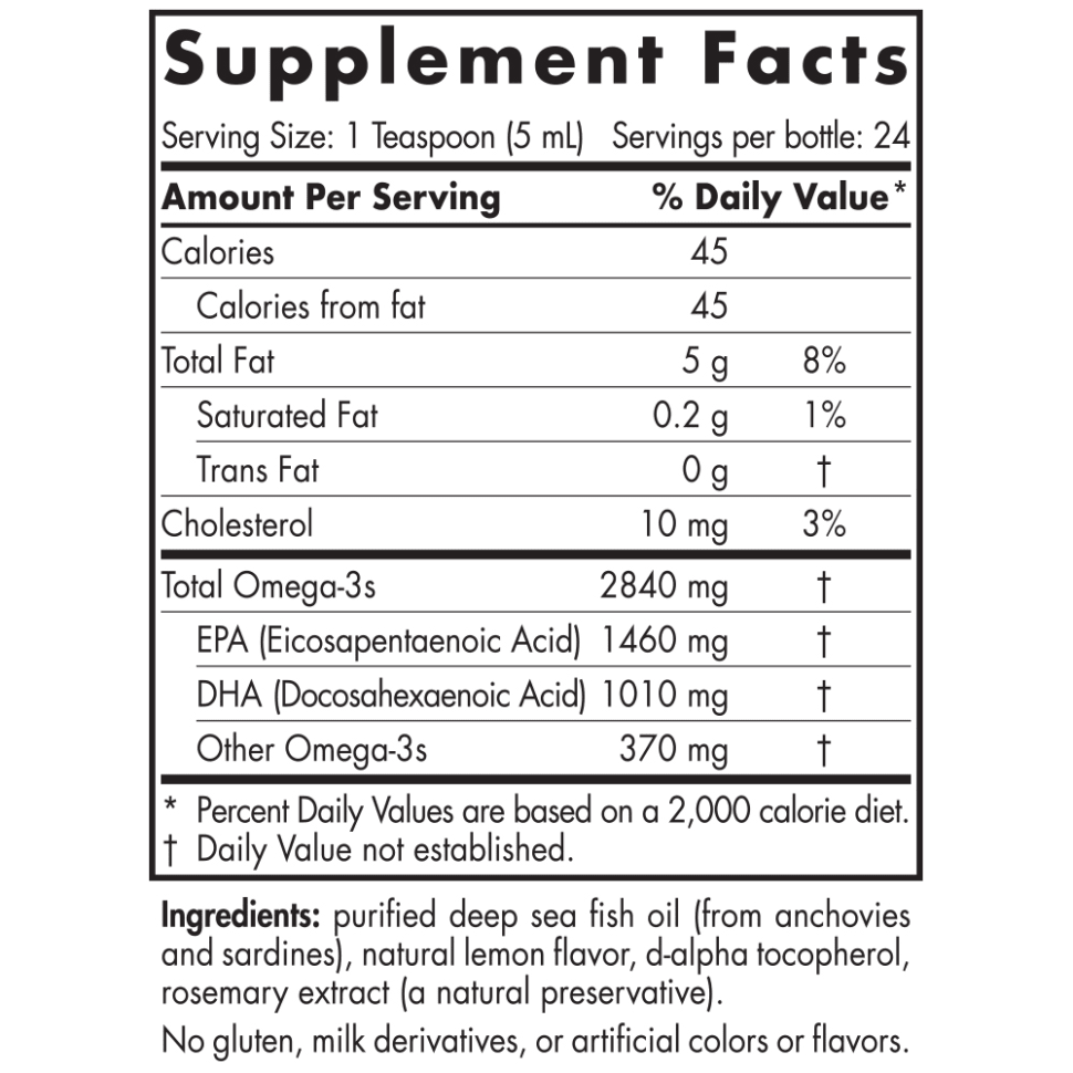 A bottle of Nordic Naturals Ultimate Omega Liquid - Lemon