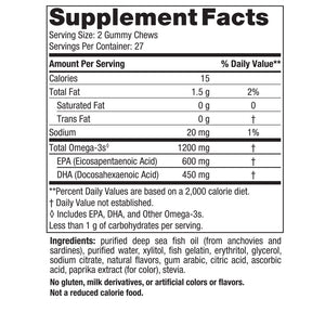 Nordic Naturals Ultimate Omega Gummy Chews supplement facts