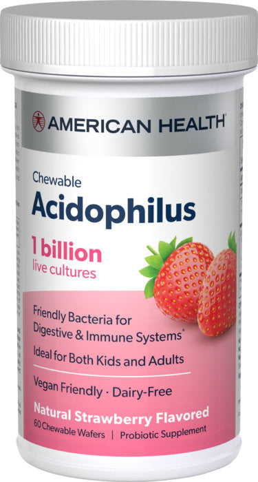 Chewable Acidophilus 1 billion Strawberry Wafers American Health