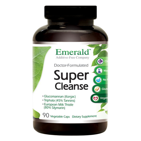 A jar of Emerald Super Cleanse