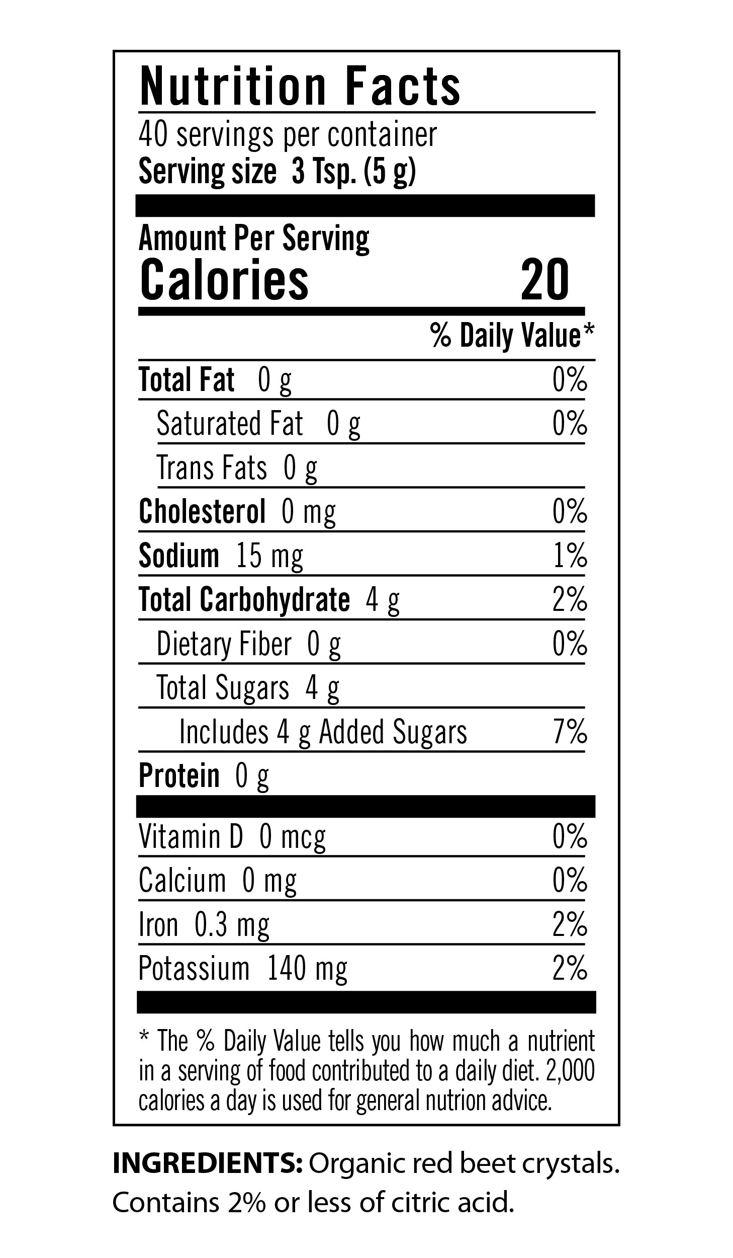 Red Beet Crystals - Flora - 7 oz (200g)