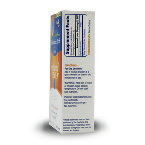 Side of package with supplemental facts for Hyalogic Synthovial Seven® - Hyaluronic Acid 1 oz