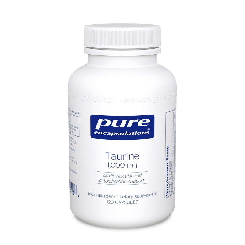A bottle of Pure Taurine 1,000 mg