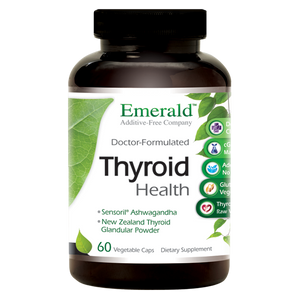 A bottle of Emerald Thyroid Health