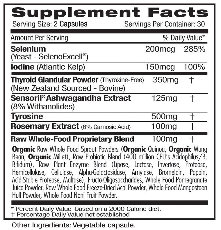 A bottle of Emerald Thyroid Health