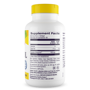 Healthy Origins Ubiquinol 100mg - supplement facts