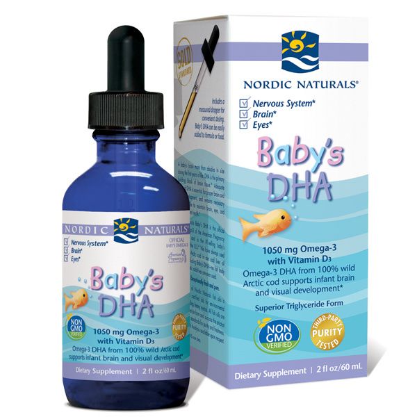 The bottle and package for Nordic Naturals Baby's DHA