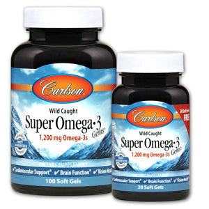 Two bottles of Carlson Super Omega-3 Gems®
