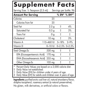Supplement Facts for Nordic Naturals Children's DHA 8 fl oz - Strawberry