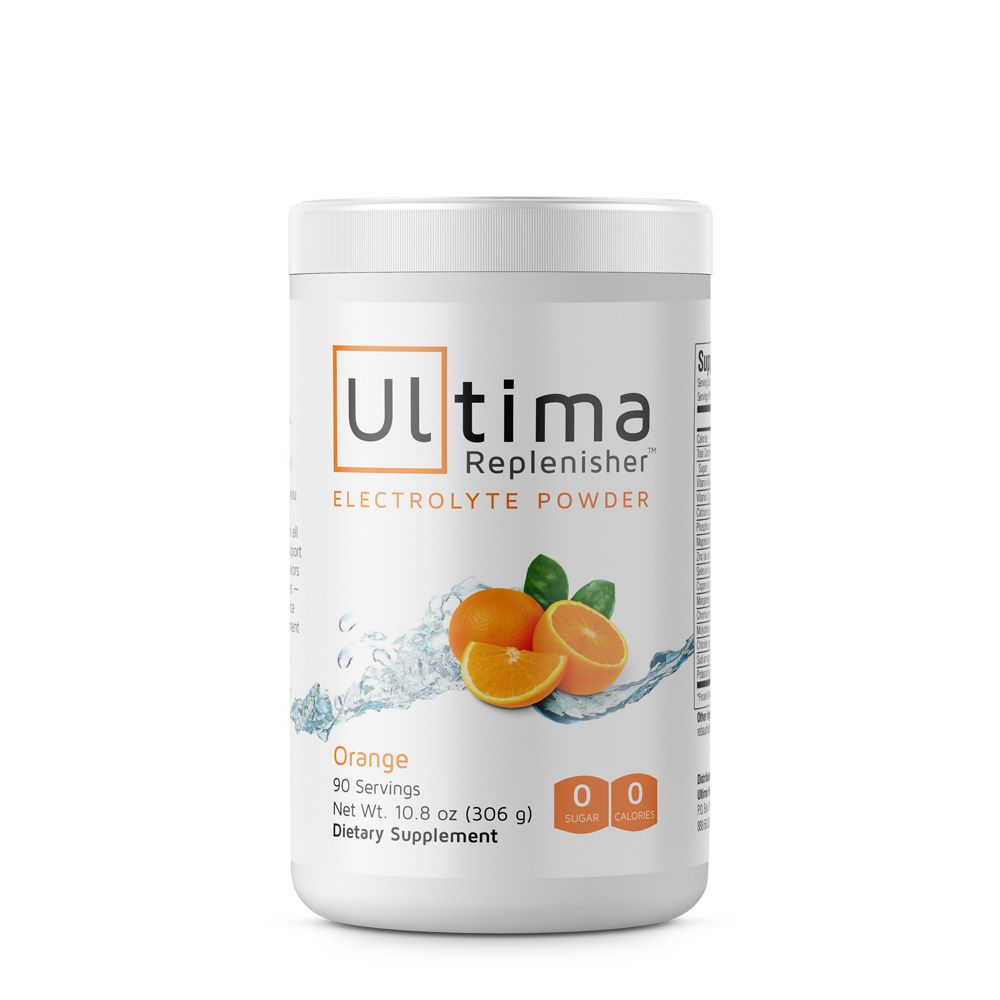 A jar of Ultima Replenisher - Orange