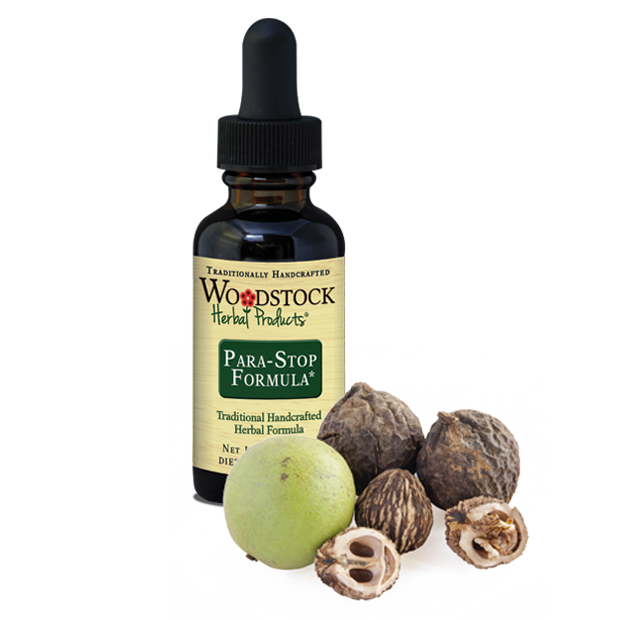 A bottle of Woodstock Herbal Products Para-Stop Formula