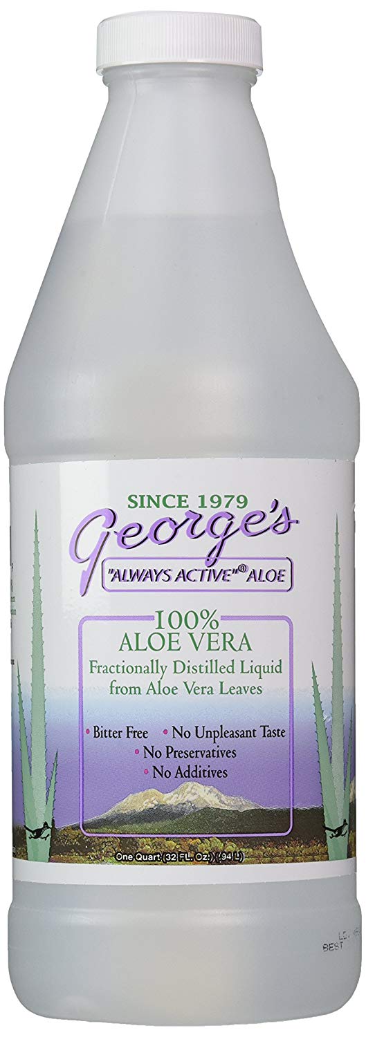 A small bottle of George's Aloe Vera Aloe Liquid