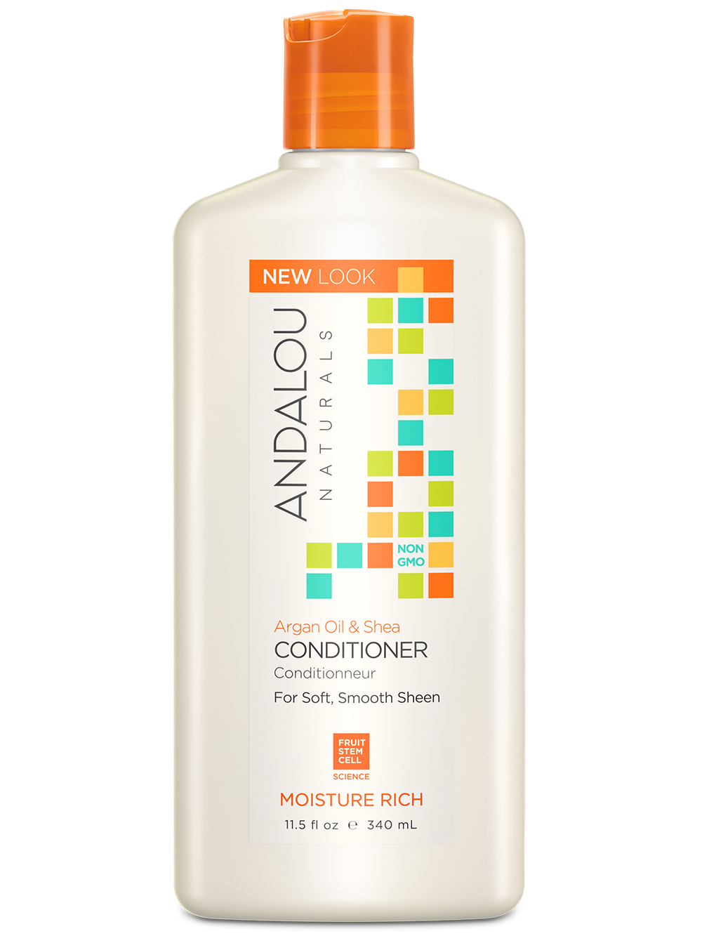A bottle of Andalou Naturals Argan Oil & Shea Moisture Rich Conditioner