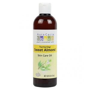 A bottle of Aura Cacia Sweet Almond Skin Care Oil 16 fl oz